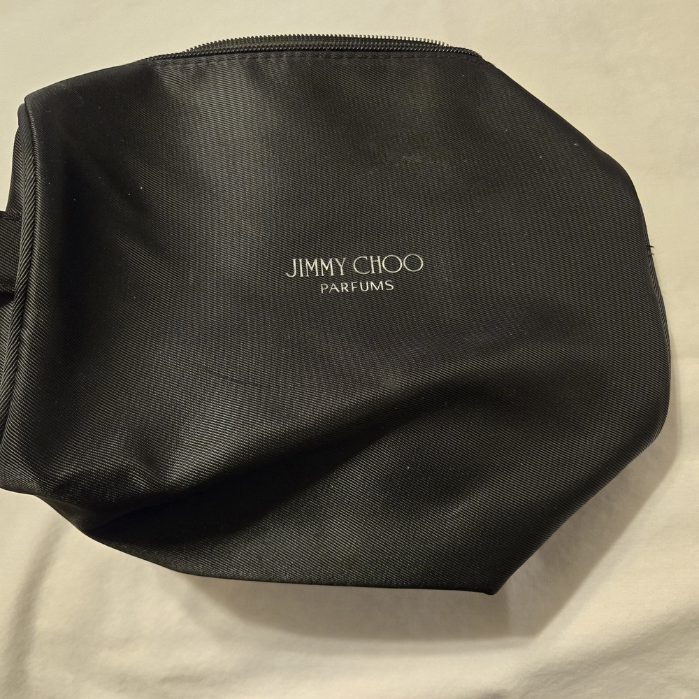 Jimmy Choo Parfum Black Logo Cosmetic Toiletry Bag 9x7